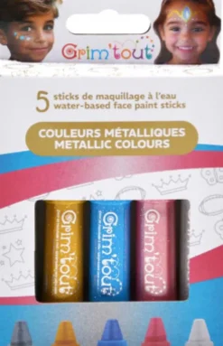 Grim Tout - Metallic Ansigtsmaling Til Børn - 5 Sticks - Vandbaseret