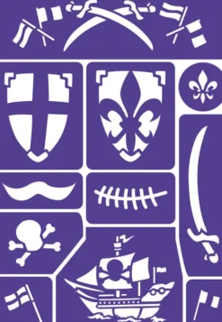 Grim Tout - Ridder Og Pirat - Stencil Til Ansigtsmaling