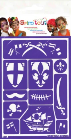 Grim Tout - Ridder Og Pirat - Stencil Til Ansigtsmaling