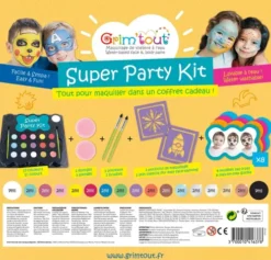 Grim Tout - Super Party Kit - Ansigtsmaling Til Børn - 17 Farver