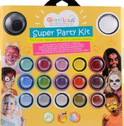 Grim Tout - Super Party Kit - Ansigtsmaling Til Børn - 17 Farver