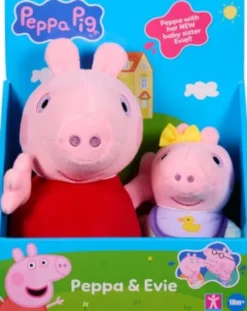 Gurli Gris - Peppa Og Evie Bamse Sæt - 2 Stk
