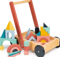 Gåvogn I Træ Til Børn - Inkl. Byggeklodser - Bambino - Mentari