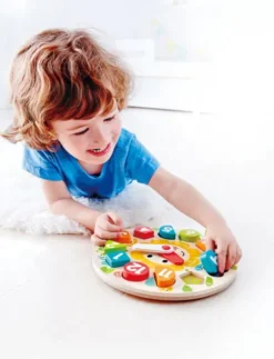 Hape - Chonky Clock Puzzle - Ur Puslespil Med Tal I Træ