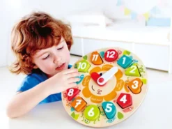 Hape - Chonky Clock Puzzle - Ur Puslespil Med Tal I Træ