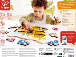 Hape - Construction Peg Puzzle - Byggeplads Knoppuslespil
