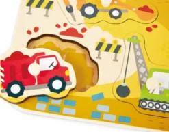 Hape - Construction Peg Puzzle - Byggeplads Knoppuslespil