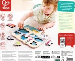 Hape - Emergency Peg Puzzle - Knoppuslespil Med Køretøjer