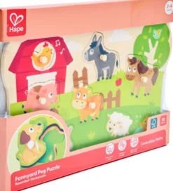 Hape - Farmyard Peg Puzzle - Bondegårdsdyr Knoppuslespil