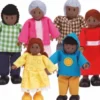Hape - Happy Family - 6 African American - Dukker I Træ