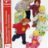 Hape - Happy Family - 6 Caucasian Dukker I Træ