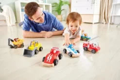 Hape - Legetøjsbil I Træ - Wild Riders Vehicle Set - Assorteret