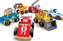 Hape - Legetøjsbil I Træ - Wild Riders Vehicle Set - Assorteret