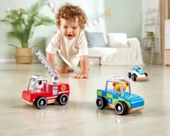 Hape - Legetøjsbil I Træ - Wild Riders Vehicle Set - Assorteret