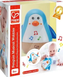 Hape - Pingvin Legetøj Med Musik - Penquin Musical Wobbler