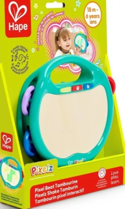 Hape - Pixelz Shake & Tap Tambourine - Tamburin Til Børn