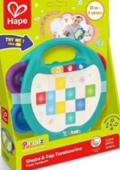 Hape - Pixelz Shake & Tap Tambourine - Tamburin Til Børn
