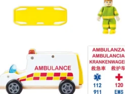 Hape - Rapid Response Toy Ambulance - Ambulance Med Lyd