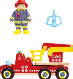 Hape - Siren & Lights Toy Fire Truck - Brandbil Med Lyd