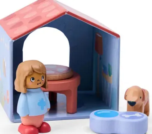 Hape - The Tiny House - Bog Og Figur Legesæt - Hapeland