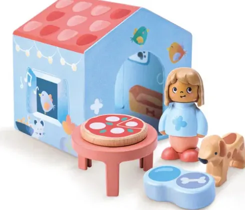 Hape - The Tiny House - Bog Og Figur Legesæt - Hapeland