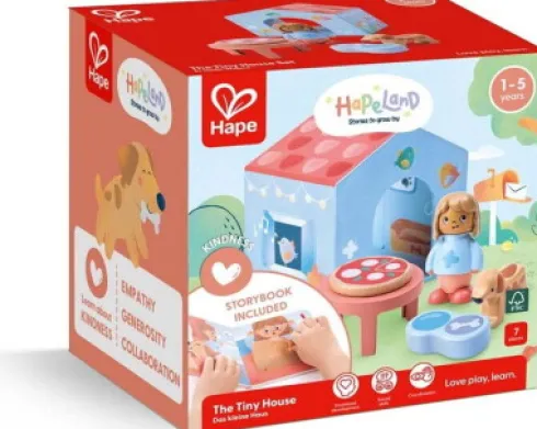 Hape - The Tiny House - Bog Og Figur Legesæt - Hapeland