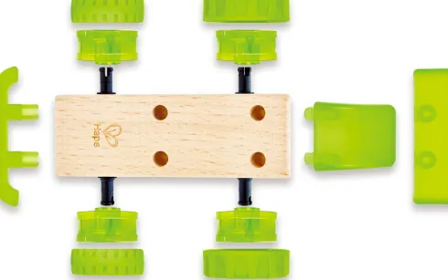 Hape - Whizzy Wheels - Legetøjsbil Byggesæt I Træ - Assorteret