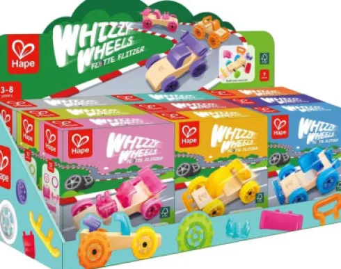 Hape - Whizzy Wheels - Legetøjsbil Byggesæt I Træ - Assorteret