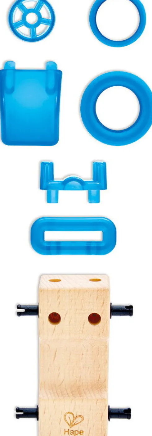 Hape - Whizzy Wheels - Legetøjsbil Byggesæt I Træ - Assorteret