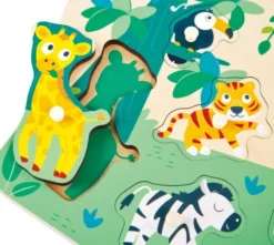 Hape - Wild Animals Peg Puzzle - Vilde Dyr Knoppuslespil