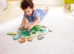 Hape - Wild Animals Peg Puzzle - Vilde Dyr Knoppuslespil