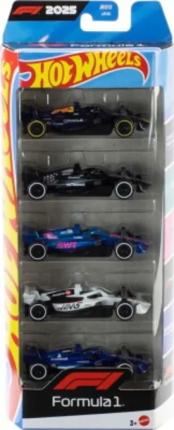 Hot Wheels - F1 Formula 1 Biler - 5 Stk. - 1:64 - Mattel Jgf58