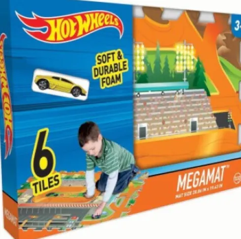 Hot Wheels - Original Megamat Legemåtte Med Køretøj - Mattel