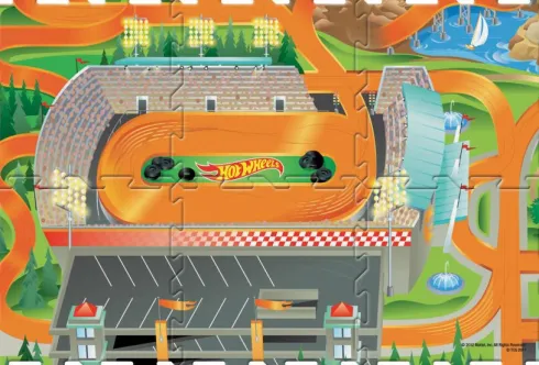 Hot Wheels - Original Megamat Legemåtte Med Køretøj - Mattel