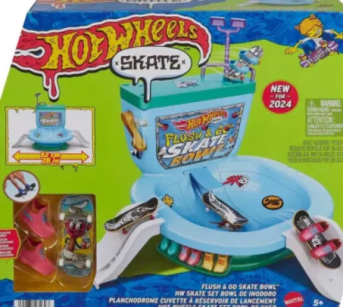Hot Wheels - Skate Flush & Go Skate Bowl - Mattel Hxl16