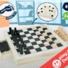 3-I-1 Brætspil I Træ - Skak, Dam Og Mølle - Small Foot