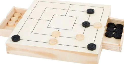 3-I-1 Brætspil I Træ - Skak, Dam Og Mølle - Small Foot