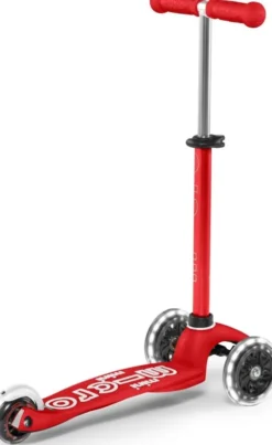 3-I-1 Micro Mini Deluxe - Trehjulet Løbehjul Med Lys - Rød