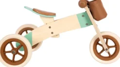 2-I-1 Trehjulet Løbecykel I Træ - 10 Tommer Maxi - Karamel Brun