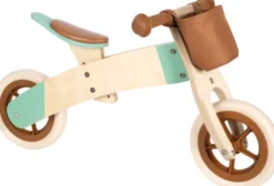2-I-1 Trehjulet Løbecykel I Træ - 10 Tommer Maxi - Karamel Brun