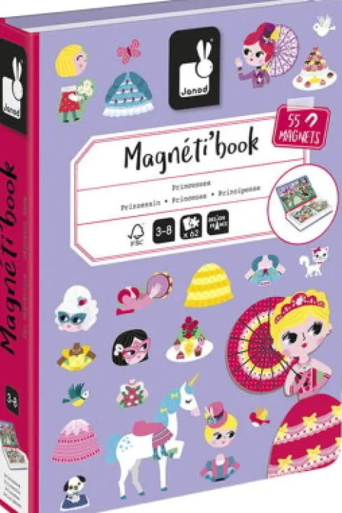 Janod - Magnetbog - Prinsesse - 55 Magneter