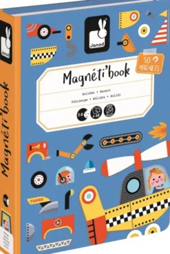 Janod - Magnetbog Til Børn - Køretøjer - 50 Magneter