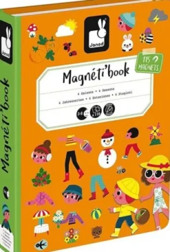 Janod - Magnetbog Til Børn - 4 Årstider - 115 Magneter