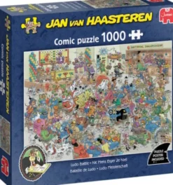 Jan Van Haasteren Puslespil - 1000 Brikker - Ludo Battle