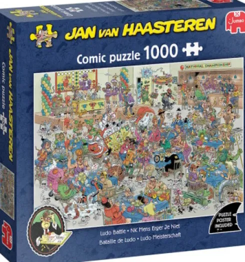 Jan Van Haasteren Puslespil - 1000 Brikker - Ludo Battle