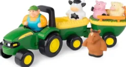 John Deere - Traktor Legetøj Med Dyr Og Lyde