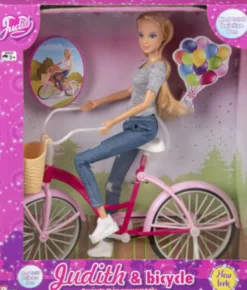 Judith - Dukke På Cykel Med Cykelkurv