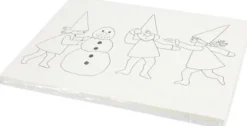 Julekalender Med Nisser I Sneboldkamp - A3 - Str. 30X42 CM - Hvid - 30 Stk