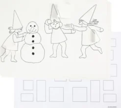 Julekalender Med Nisser I Sneboldkamp - A3 - Str. 30X42 CM - Hvid - 30 Stk