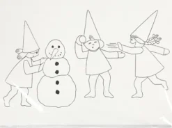 Julekalender Med Nisser I Sneboldkamp - A3 - Str. 30X42 CM - Hvid - 30 Stk